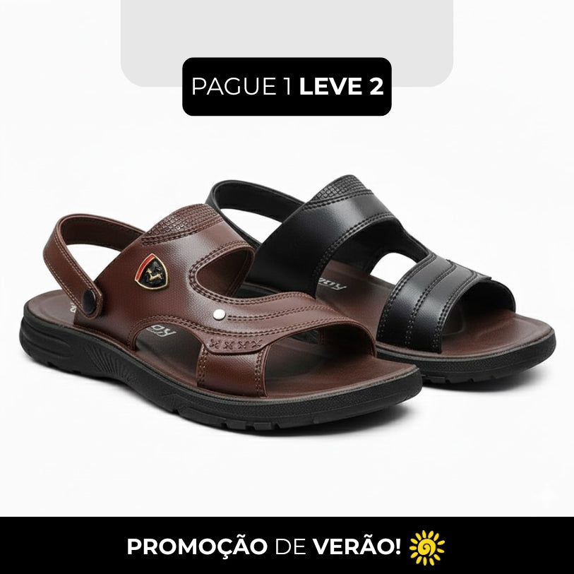 Sandália Ortopédica Maculina ITÁLIA de Couro Legitimo